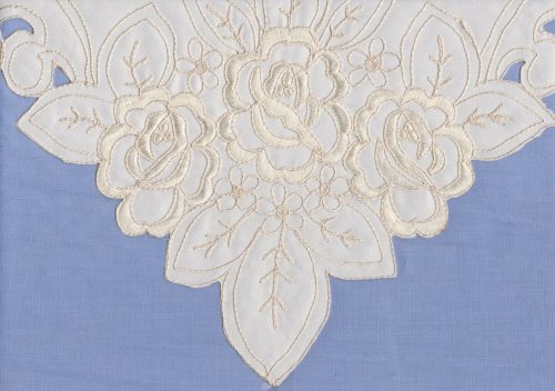 Victoria Linen "Lace and Roses" Cream 30cm x 45cm Placemat Doiley 