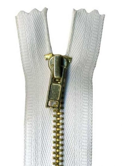 12cm White Trouser Zip 