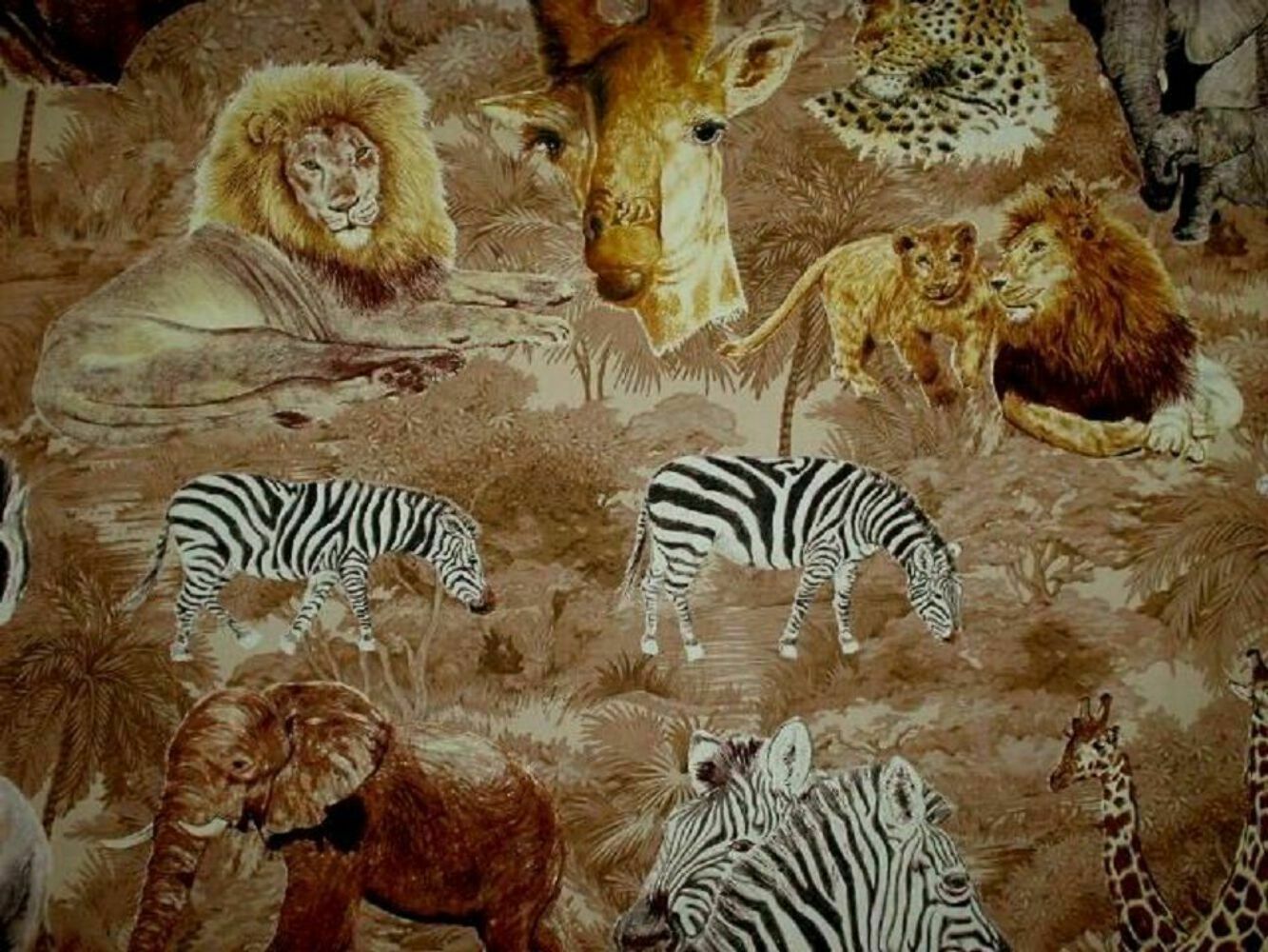 Serengeti African Jungle Animals Cotton Fabric 110cm Wide (per metre) - Ann  Simpson